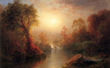 風景 Painting - 秋の風景 ハドソン川 フレデリック・エドウィン教会の風景